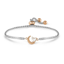 Load image into Gallery viewer, MILLELUCI REFINED BRACELET WITH CZ 028020/038 ROSE GOLD MOON WITH CZ