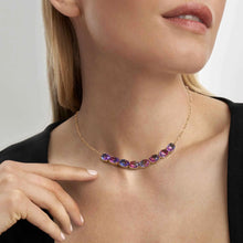 Load image into Gallery viewer, SYMBIOSI NECKLACE 240804/030 ROSE GOLD WITH PINK AND PURPLE TWO-TONE STONES