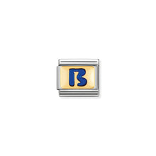 Load image into Gallery viewer, COMPOSABLE CLASSIC LINK 030201/02 BLUE LETTER B IN 18K GOLD & ENAMEL