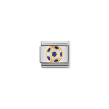 Load image into Gallery viewer, COMPOSABLE CLASSIC LINK 030204/39 WHITE AND DARK BLUE BALL IN 18K GOLD & ENAMEL