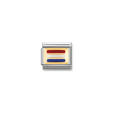 Load image into Gallery viewer, COMPOSABLE CLASSIC LINK 030234/12 HOLLAND FLAG IN 18K GOLD AND ENAMEL