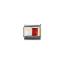 Load image into Gallery viewer, COMPOSABLE CLASSIC LINK 030234/29 MALTA FLAG IN 18K GOLD AND ENAMEL