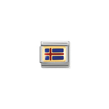 Load image into Gallery viewer, COMPOSABLE CLASSIC LINK 030234/31 ICELAND FLAG IN 18K GOLD AND ENAMEL