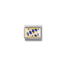 Load image into Gallery viewer, COMPOSABLE CLASSIC LINK 030234/37 BAVARIA FLAG IN 18K GOLD AND ENAMEL