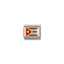 Load image into Gallery viewer, COMPOSABLE CLASSIC LINK 030235/07 CUBA FLAG IN 18K GOLD AND ENAMEL