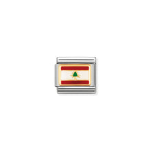 Load image into Gallery viewer, COMPOSABLE CLASSIC LINK 030236/13 LEBANON FLAG IN 18K GOLD AND ENAMEL