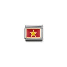 Load image into Gallery viewer, COMPOSABLE CLASSIC LINK 030236/20 VIETNAM FLAG IN 18K GOLD AND ENAMEL