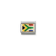 Load image into Gallery viewer, COMPOSABLE CLASSIC LINK 030237/03 SOUTH AFRICA FLAG IN 18K GOLD AND ENAMEL