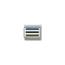 Load image into Gallery viewer, COMPOSABLE CLASSIC LINK 030237/18 BOTSWANA FLAG IN 18K GOLD AND ENAMEL