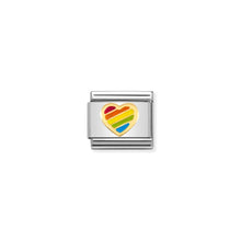 Load image into Gallery viewer, COMPOSABLE CLASSIC LINK 030272/54 RAINBOW HEART IN 18K GOLD