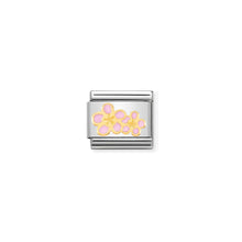 Load image into Gallery viewer, COMPOSABLE CLASSIC LINK 030278/16 PEACH FLOWER 18K GOLD AND ENAMEL