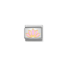 Load image into Gallery viewer, COMPOSABLE CLASSIC LINK 030278/17 LOTUS FLOWER 18K GOLD AND ENAMEL