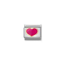 Load image into Gallery viewer, COMPOSABLE CLASSIC LINK 030283/24 FUCHSIA HEART IN GOLD