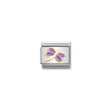 Load image into Gallery viewer, COMPOSABLE CLASSIC LINK 030285/55 LILAC DRAGONFLY IN GOLD