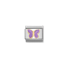 Load image into Gallery viewer, COMPOSABLE CLASSIC LINK 030285/60 LILAC BUTTERFLY IN GOLD