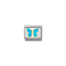 Load image into Gallery viewer, COMPOSABLE CLASSIC LINK 030285/63 TURQUOISE BUTTERFLY IN GOLD