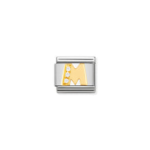 Load image into Gallery viewer, COMPOSABLE CLASSIC LINK 030301/13 LETTER M IN 18K GOLD AND CZ