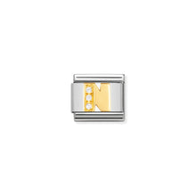 Load image into Gallery viewer, COMPOSABLE CLASSIC LINK 030301/14 LETTER N IN 18K GOLD AND CZ