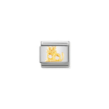 Load image into Gallery viewer, COMPOSABLE CLASSIC LINK 030304/41 WHITE CAT IN 18K GOLD AND CZ