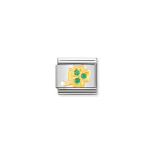 Load image into Gallery viewer, COMPOSABLE CLASSIC LINK 030310/20 GREEN FOUR LEAF CLOVER WITH CZ IN 18K GOLD