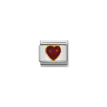 Load image into Gallery viewer, COMPOSABLE CLASSIC LINK 030501/04 HEART WITH RED AGATE IN 18K GOLD