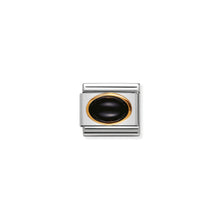 Load image into Gallery viewer, COMPOSABLE CLASSIC LINK 030502/02 BLACK AGATE OVAL IN 18K GOLD