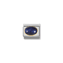 Load image into Gallery viewer, COMPOSABLE CLASSIC LINK 030516/04 AGATE DRUSY MIDNIGHT BLUE OVAL IN 18K GOLD