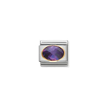 Load image into Gallery viewer, COMPOSABLE CLASSIC LINK 030601/001 PURPLE FACETED CZ IN 18K GOLD