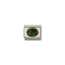 Load image into Gallery viewer, COMPOSABLE CLASSIC LINK 030601/027 EMERALD GREEN FACETED CZ IN 18K GOLD