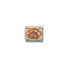 Load image into Gallery viewer, COMPOSABLE CLASSIC LINK 030602/024 CHAMPAGNE FACETED CZ WITH TWIST IN 18K GOLD