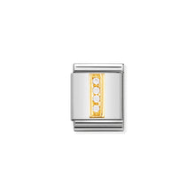 Load image into Gallery viewer, COMPOSABLE <STRONG>BIG LINK</STRONG> 032301/09 LETTER I IN 18K GOLD AND CZ