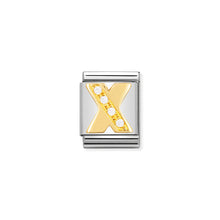 Load image into Gallery viewer, COMPOSABLE <STRONG>BIG LINK</STRONG> 032301/24 LETTER X IN 18K GOLD AND CZ
