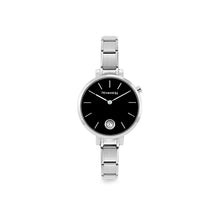 Load image into Gallery viewer, WATCH 076033/012 STAINLESS STEEL & ROUND SUNRAY BLACK DIAL WITH CZ