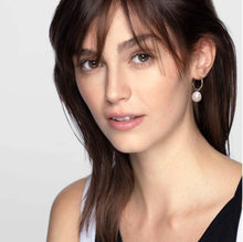 Load image into Gallery viewer, WHITE DREAM WHITE BAROQUE PEARL EARRINGS 148704/023 WITH CZ STAR