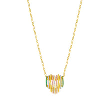 Load image into Gallery viewer, LOVELIGHT NECKLACE 149706/024 GOLD HEART WITH RAINBOW CZ
