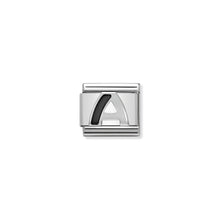 Load image into Gallery viewer, COMPOSABLE CLASSIC LINK 330201/01 BLACK LETTER A IN 925 SILVER