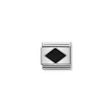 Load image into Gallery viewer, COMPOSABLE CLASSIC LINK 330202/10 BLACK RHOMBUS IN ENAMEL & 925 SILVER
