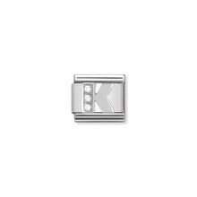 Load image into Gallery viewer, COMPOSABLE CLASSIC LINK 330301/11 LETTER K WITH CZ IN 925 SILVER