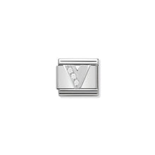 Load image into Gallery viewer, COMPOSABLE CLASSIC LINK 330301/22 LETTER V WITH CZ IN 925 SILVER