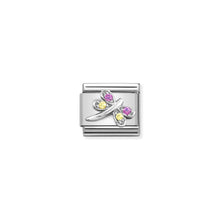 Load image into Gallery viewer, COMPOSABLE CLASSIC LINK 330304/40 LILAC & YELLOW DRAGONFLY CZ IN SILVER