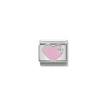 Load image into Gallery viewer, COMPOSABLE CLASSIC LINK 330305/02 PINK HEART WITH CZ & ENAMEL IN 925 SILVER