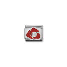 Load image into Gallery viewer, COMPOSABLE CLASSIC LINK 330305/05 RED ROSE WITH CZ & ENAMEL IN 925 SILVER