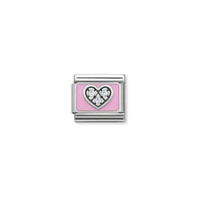 Load image into Gallery viewer, COMPOSABLE CLASSIC LINK 330306/06 PINK HEART WITH CZ & ENAMEL IN 925 SILVER