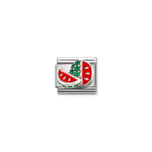 Load image into Gallery viewer, COMPOSABLE CLASSIC LINK 330306/09 WATERMELON WITH GREEN CZ IN 925 SILVER