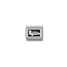 Load image into Gallery viewer, COMPOSABLE CLASSIC LINK 330111/36 SEAL ON BLACK IN 925 SILVER