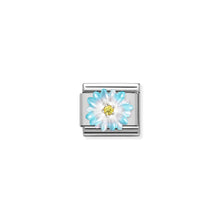 Load image into Gallery viewer, COMPOSABLE CLASSIC LINK 330321/06 ENAMEL BLUE FLOWER IN 925 SILVER