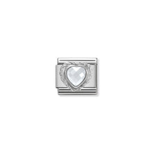Load image into Gallery viewer, COMPOSABLE CLASSIC LINK 330603/010 WHITE FACETED HEART CZ WITH TWIST DETAIL IN 925 SILVER
