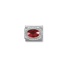 Load image into Gallery viewer, COMPOSABLE CLASSIC LINK 330604/005 FACETED RED OVAL CZ IN 925 SILVER