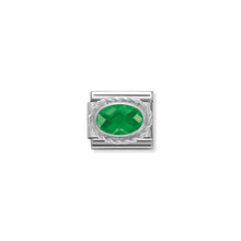 Load image into Gallery viewer, COMPOSABLE CLASSIC LINK 330604/027 FACETED EMERALD GREEN OVAL CZ IN 925 SILVER