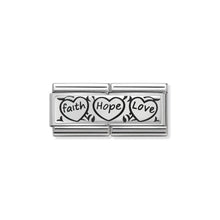 Load image into Gallery viewer, COMPOSABLE CLASSIC DOUBLE LINK 330710/11 FAITH HOPE LOVE IN 925 SILVER